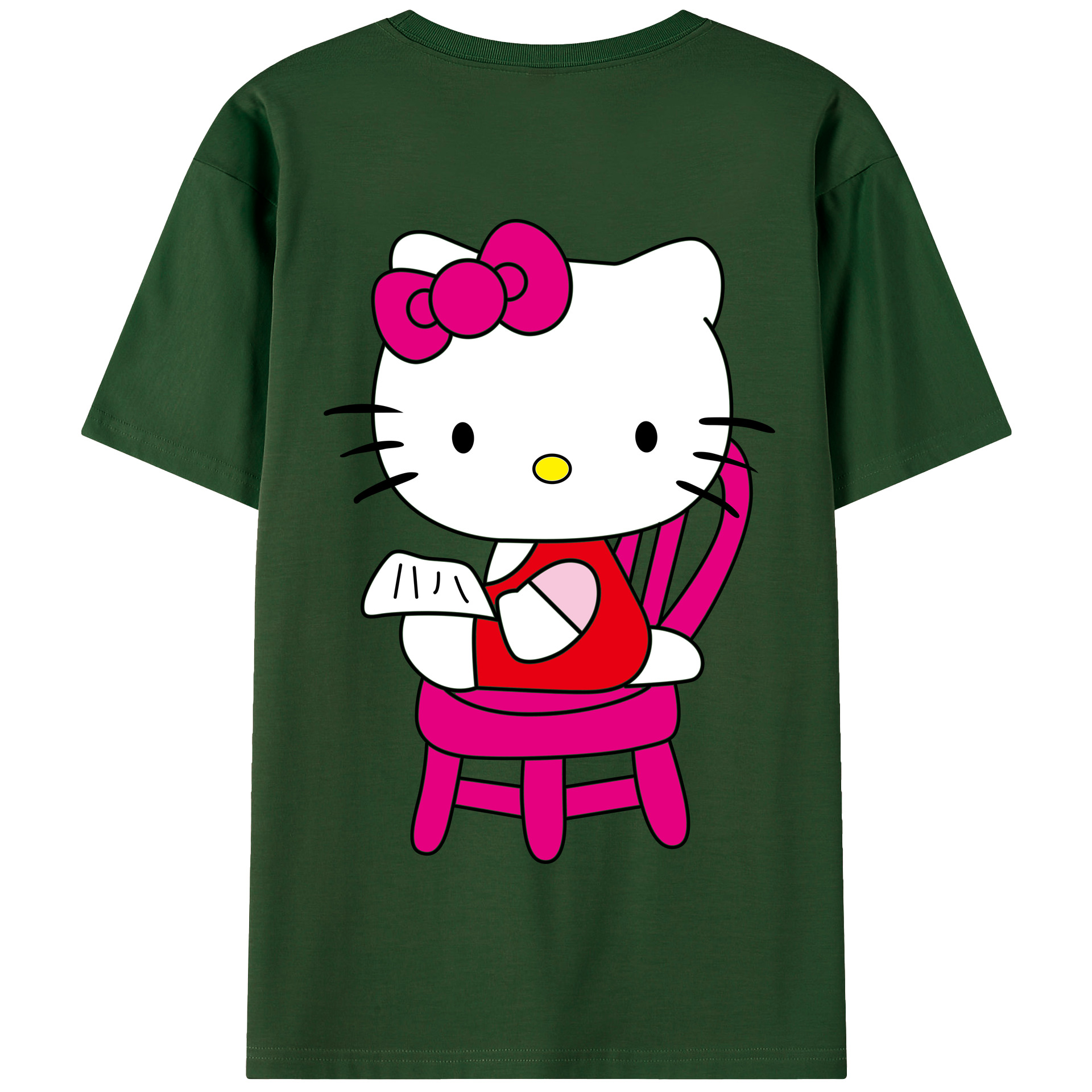 （画像用） Hello Kitty ハローキティ 綿100％半袖Tシャツ（背面プリント）